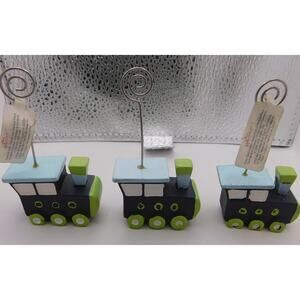 Mini Train Picture/Note Card Holders Kate Aspen New 3" Set of 3